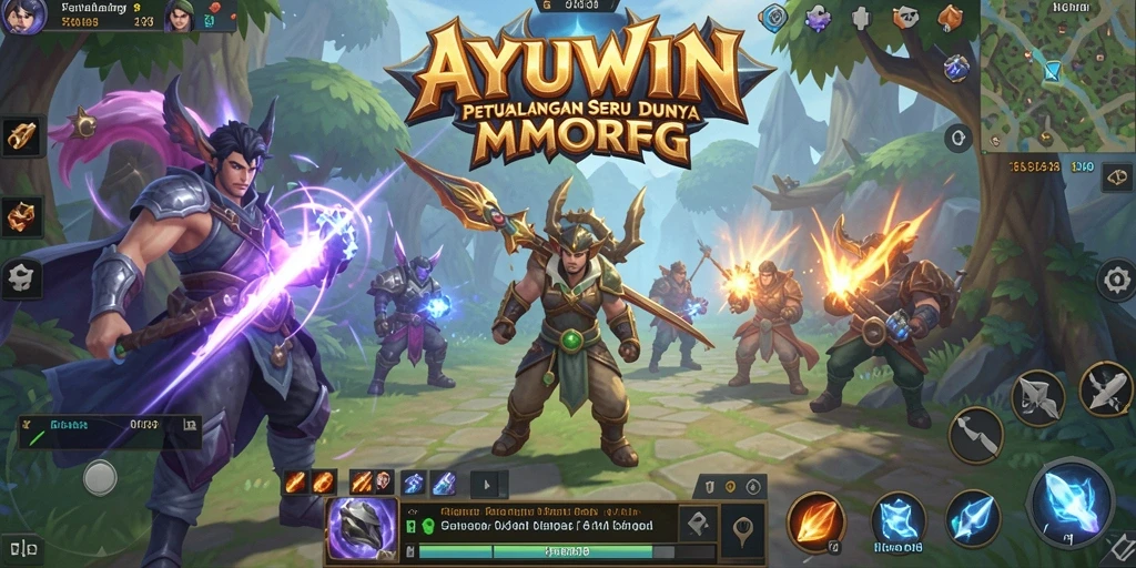 Tangkapan layar gameplay AYUWIN menunjukkan aksi seru dalam pertarungan MMORPG.