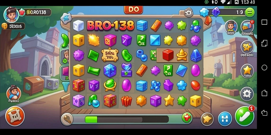 Screenshot dari BRO138 menunjukkan gameplay menantang penuh warna.
