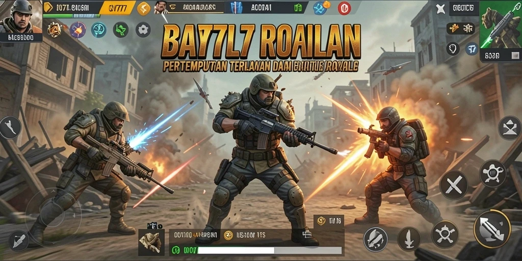 Screenshot gameplay CV777 menunjukkan pertempuran seru di arena Battle Royale.