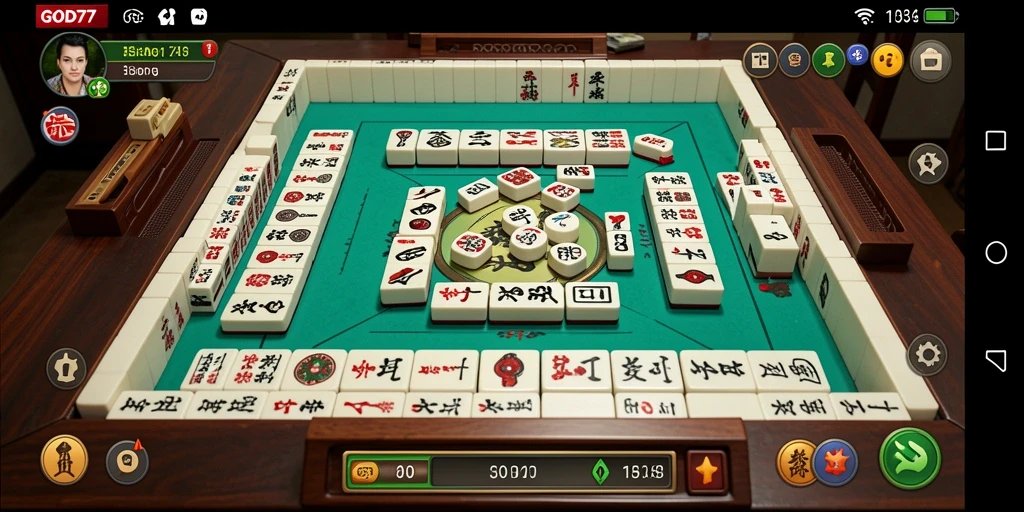 Tampilan gameplay seru dari game Mahjong GOD77.