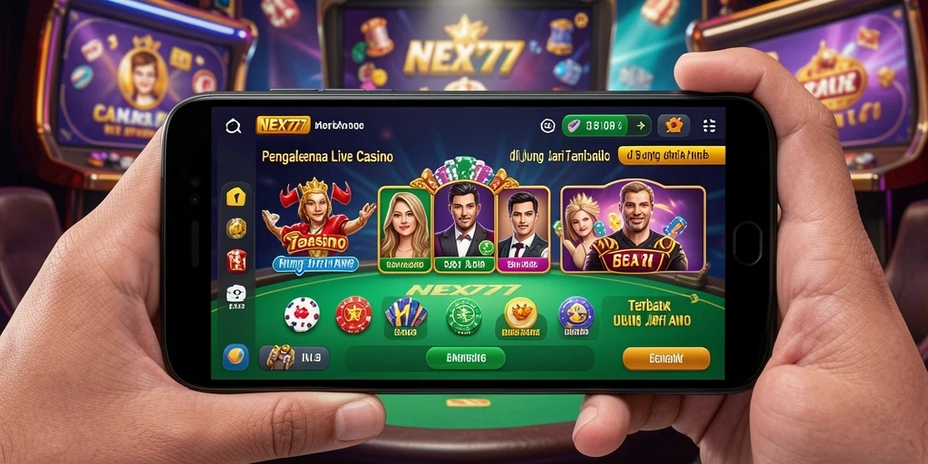 Screenshot gameplay NEX777 menampilkan dealer profesional dalam aksi.