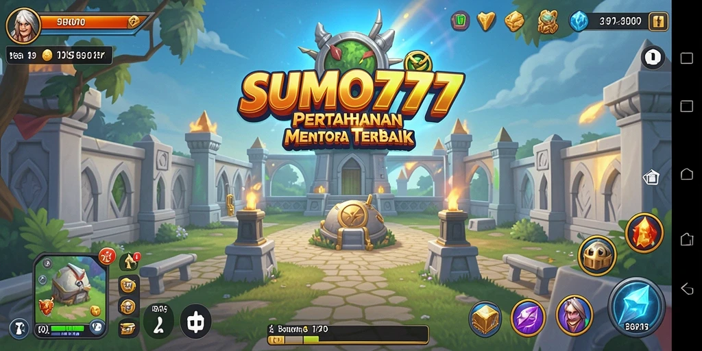 Tampilan menara dan musuh dalam gameplay Tower Defense yang menantang.